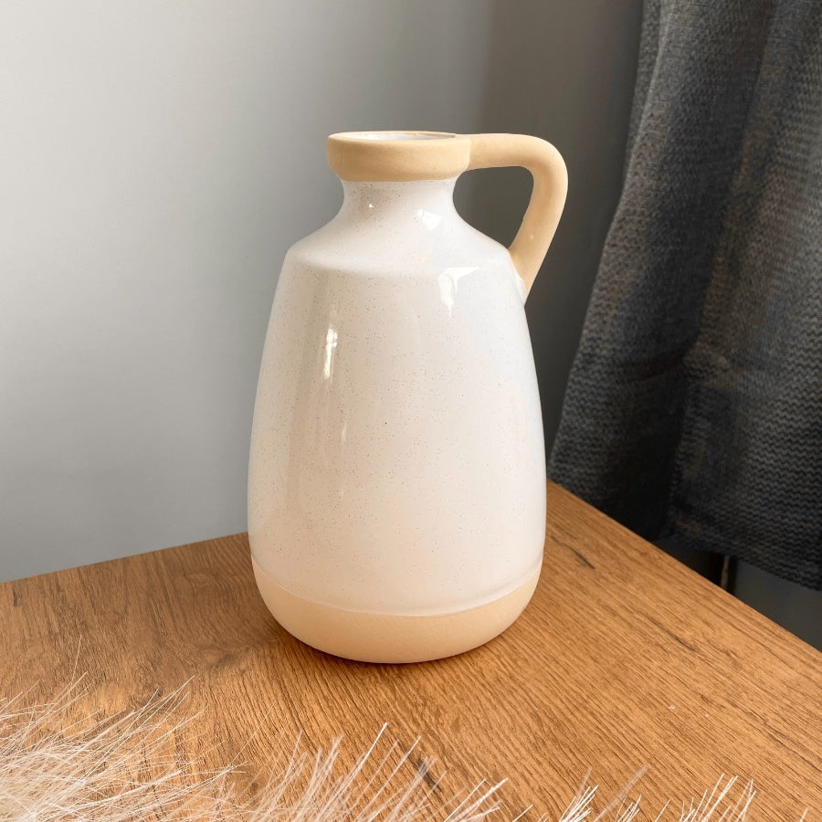 NATURAL MILK JUG STYLE TWO TONE VASE