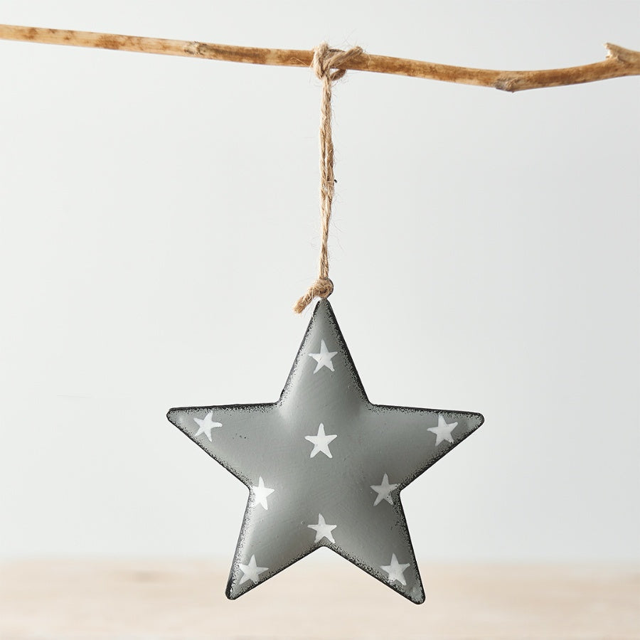 GREY METAL STAR WITH STARRY PRINT
