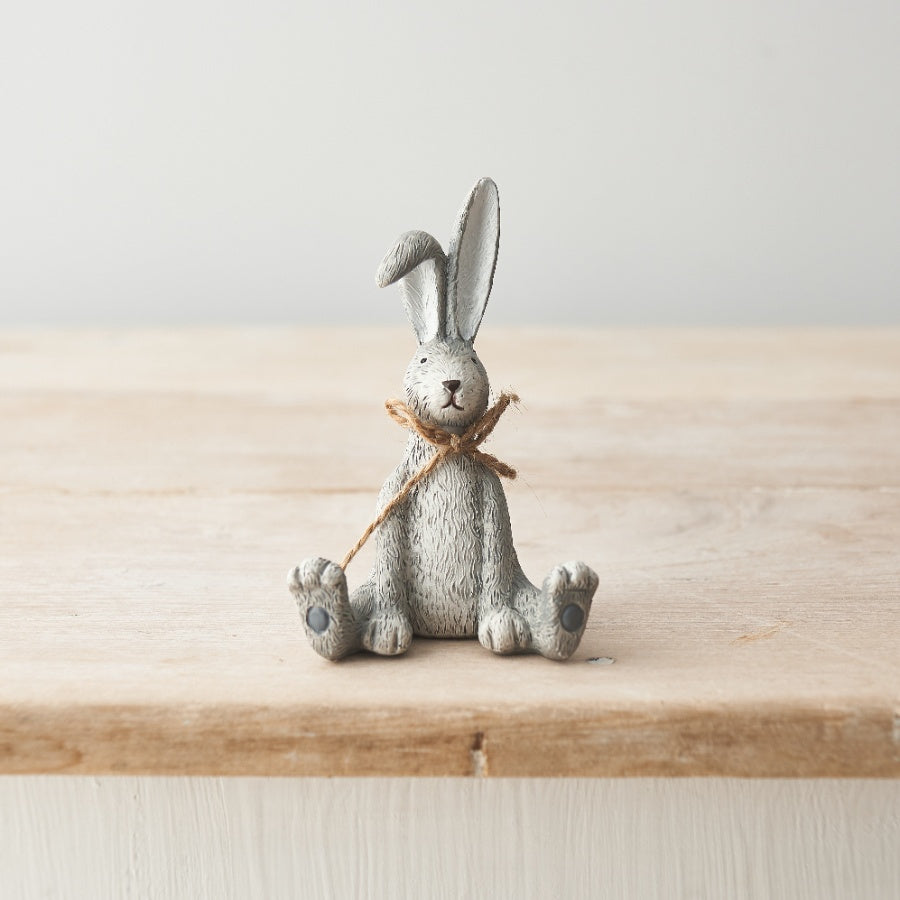 GREY RABBIT WITH BOW