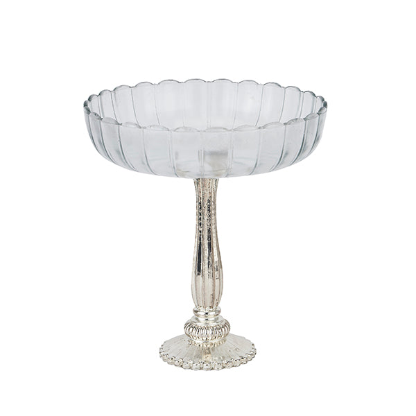 GLASS FLUTED DISPLAY BOWL